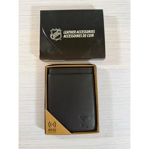 NHL St. Louis Blues Rico Industries Black Genuine Leather RFID Bifold Wallet NEW